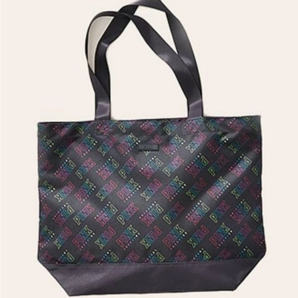 PINK VS Rainbow Logo Large Tote Bag Victoria Secret - Picture 1 of 5